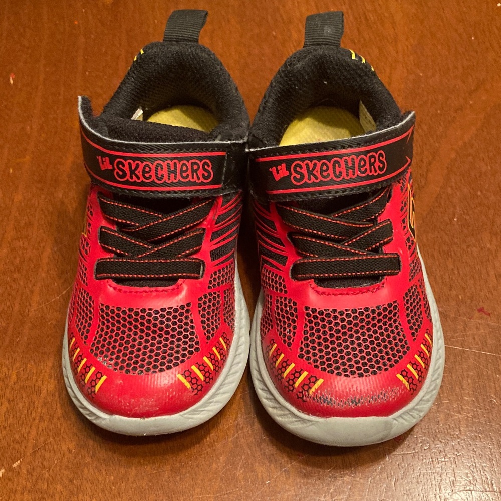 Skechers Kids Red and Black Sneakers